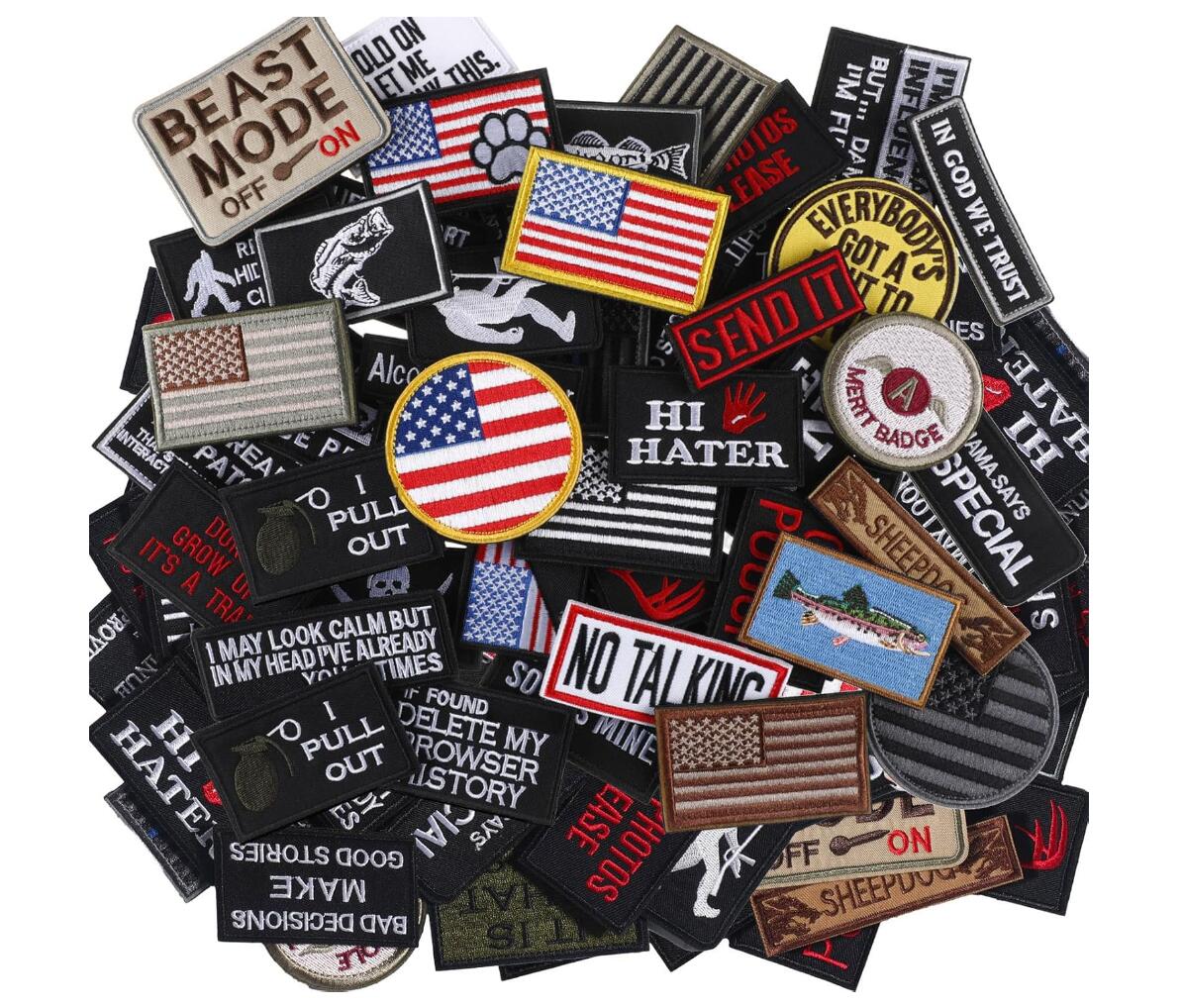 A highly detailed woven patch showing fine lines and small text clearly