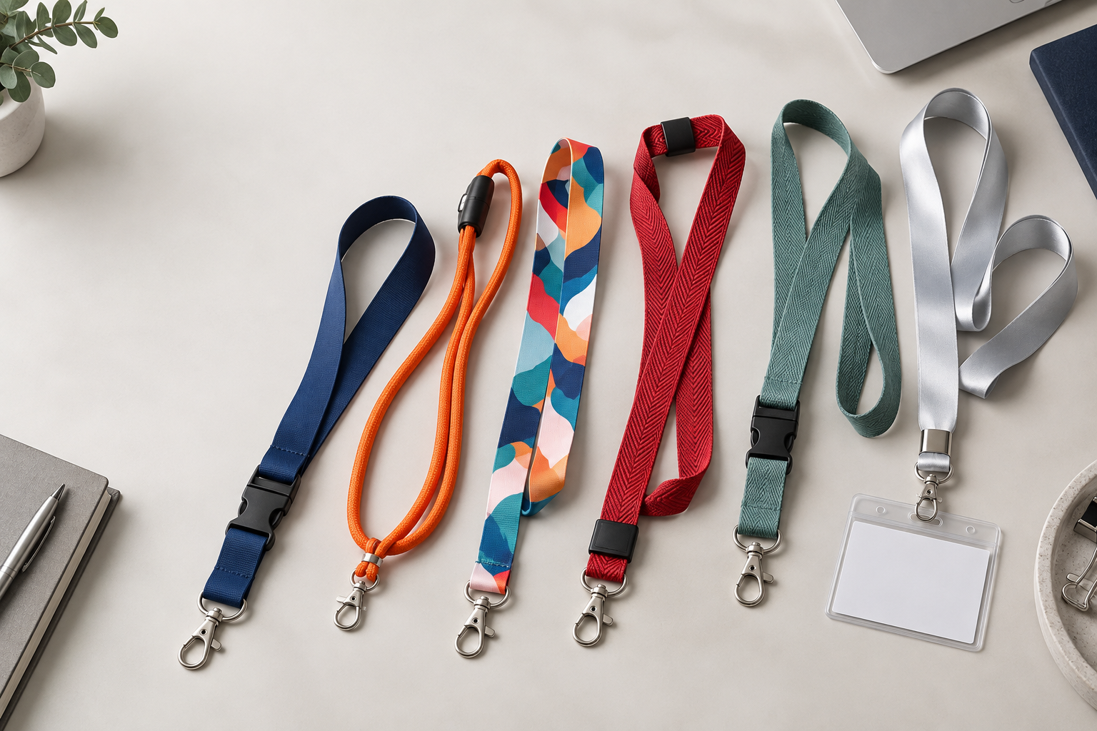 A close-up shot of a short lanyard looped through a belt loop on a pair of jeans, with a training clicker attached.